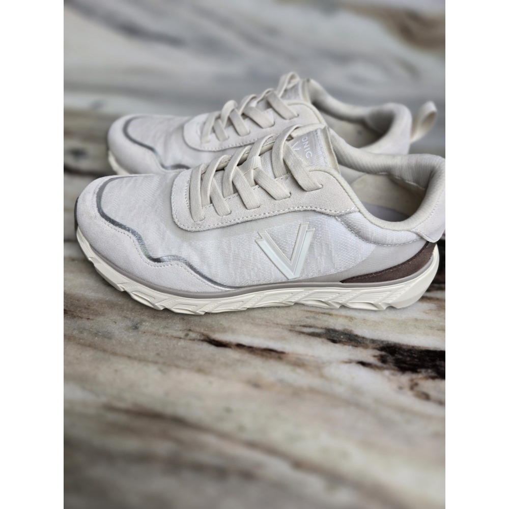 Vionic Women's Presley Walking Sneakers Shoes ‎ Cream Size 7 Wide